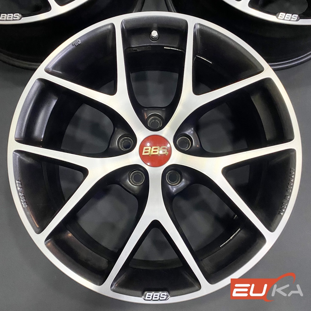 『EUKA優加車業』正版 BBS 紅蓋 消光黑銀 CNC切削樣式 18吋鋁圈 五孔 112 八成五新 正常使用痕跡