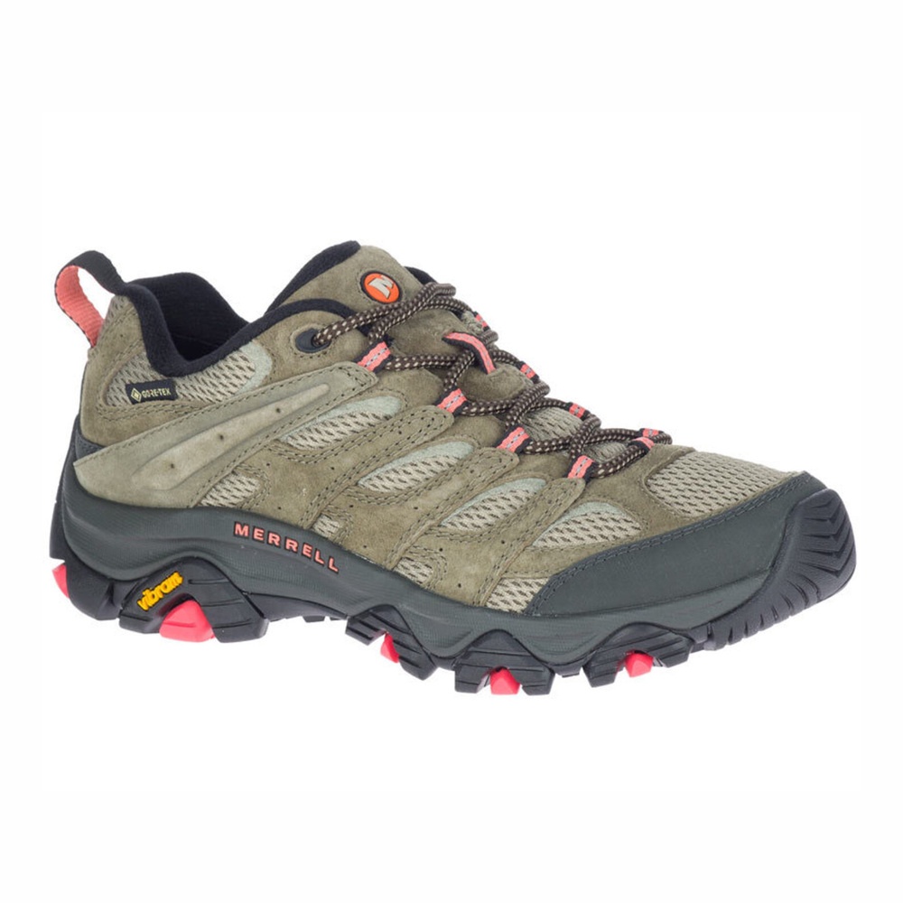 【MERRELL】Moab 3 GTX 女登山鞋 綠 粉紅 支撐 越野 vibram 健行 / ML036322