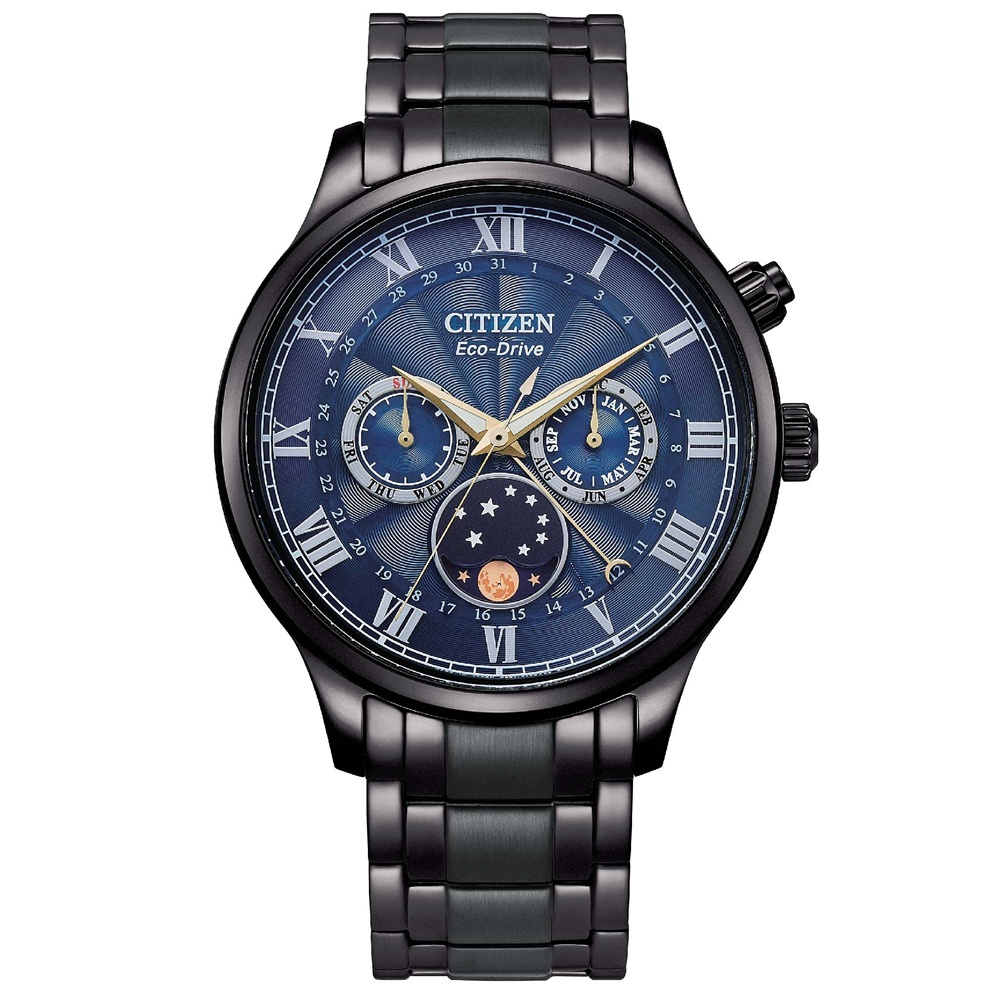 CITIZEN AP1055-87L 《GENT'S 時尚男錶》42mm/光動能/藍寶石水晶鏡面/月相錶/公司貨