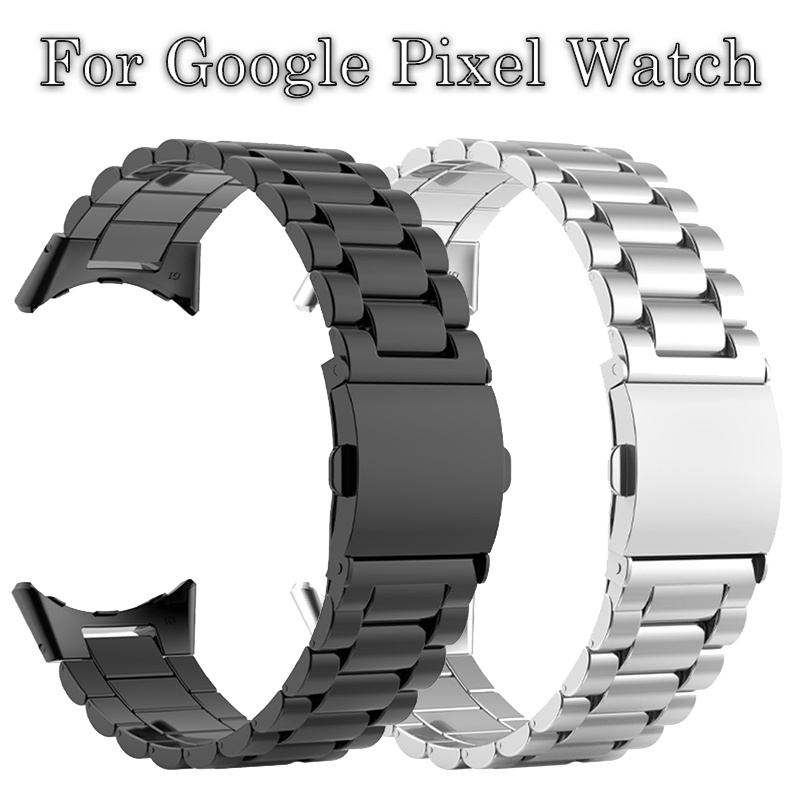 不銹鋼錶帶適用於 Google Pixel 錶帶 Forpixel 手錶經典扣金屬手鍊替換錶帶