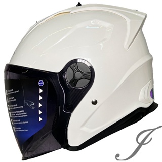 M2R J-X 素色款 珍珠白 內襯可拆 半罩安全帽