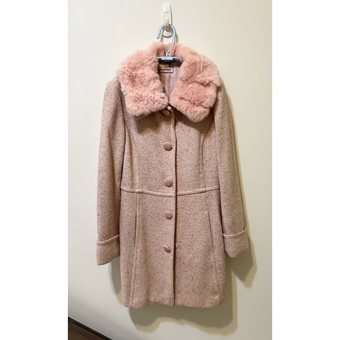 【法國品牌】 Marie Claire美麗佳人粉色羊毛外套｜大衣 （尺碼36）