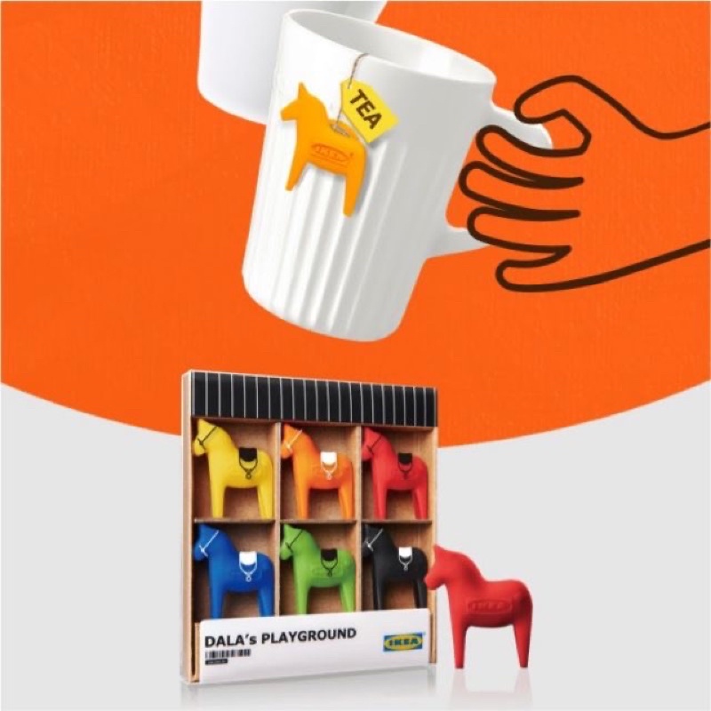 ［全新］IKEA 宜家《派對杯扣》杯緣子 杯緣扣 馬克杯扣  茶包固定 Dala’s Playground 一組6色