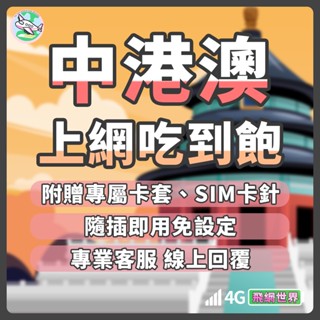 ✈️飛網世界 中港澳上網卡 免翻牆 中國網卡 大陸上網卡 香港 澳門 中港網卡 網路卡 中國聯通 中國移動 4G 吃到飽