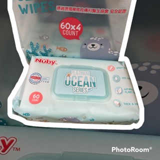 Nuby 海洋 系列極厚 柔濕巾 濕紙巾 60抽 燕子的小窩