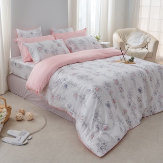 戀家小舖 台灣製床包 雙人床包 薄被套 床單 薇亞 100%天絲 床包被套組 含枕套 40支天絲