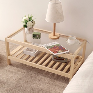 『MOKA®摩卡』長方形茶幾簡約客廳組閤實木簡約小戶型日式傢具臥室床頭創意茶幾