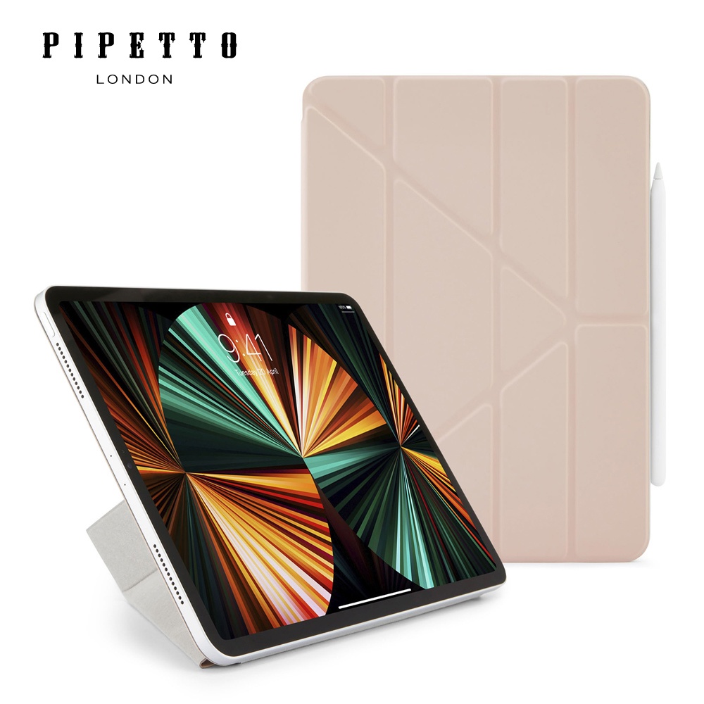 PIPETTO iPad Pro 12.9吋(第6/第5代)2022 Origami Folio磁吸式多角度保護套 粉色
