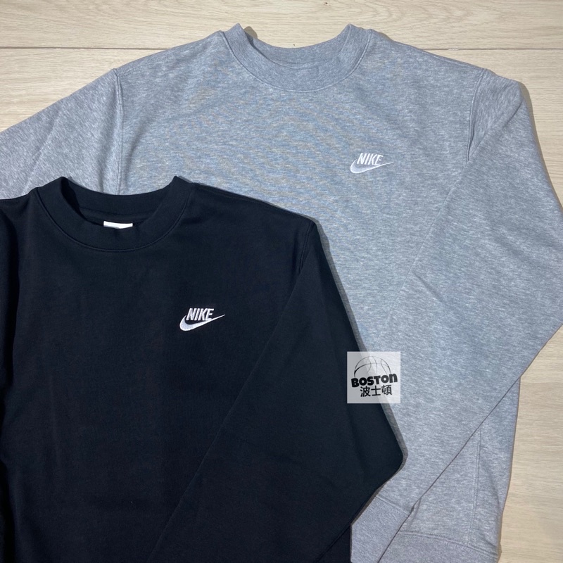 Nike AS M NSW CLUB CRW  FT Nike大學T 男款 基本款 無刷毛 黑BV2667010灰063