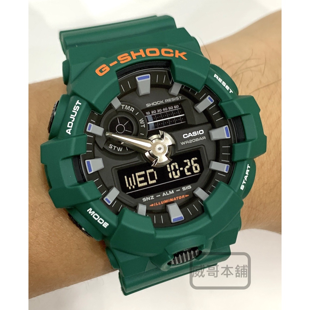【威哥本舖】Casio台灣原廠公司貨 G-Shock GA-700SC-3A 活潑色彩系列 經典雙顯錶