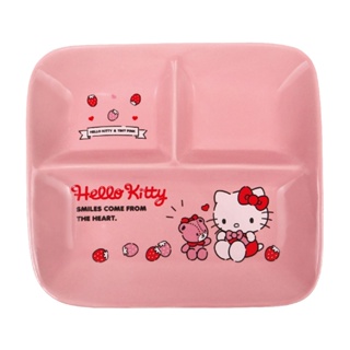 【生活工場】HelloKitty方形分隔盤-草莓 分隔盤 盤子 餐盤