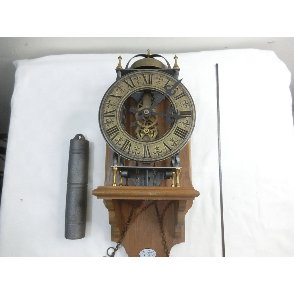 (z) 早期機械鐘 擺鐘 掛鐘 報時 鍊條銅鐘 7日鐘