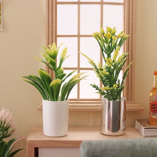 微縮食玩植物盆栽綠植小樹迷你模型1:12分娃娃屋diy場景dollhouse 家家酒玩具 兒童diy生日禮物
