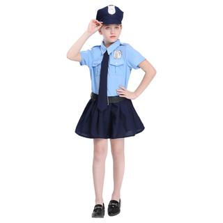 「漫牛」可愛女孩小警察遊戲時間角色扮演制服 兒童最酷的萬聖節變裝服裝 身高100-150