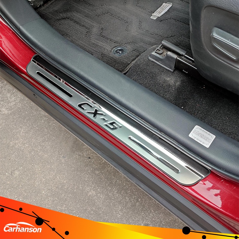 汽車配件車用門檻條 馬自達Mazda CX-5 CX 5 2017-2023 2024 不銹鋼門檻防擦板 防磨損保護飾條
