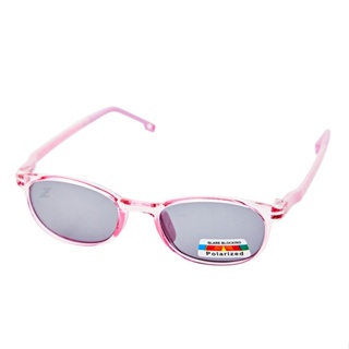 【Z-POLS】兒童專用粉色TR90輕量框體材質 搭頂級Polarized寶麗來偏光黑抗UV400太陽眼鏡