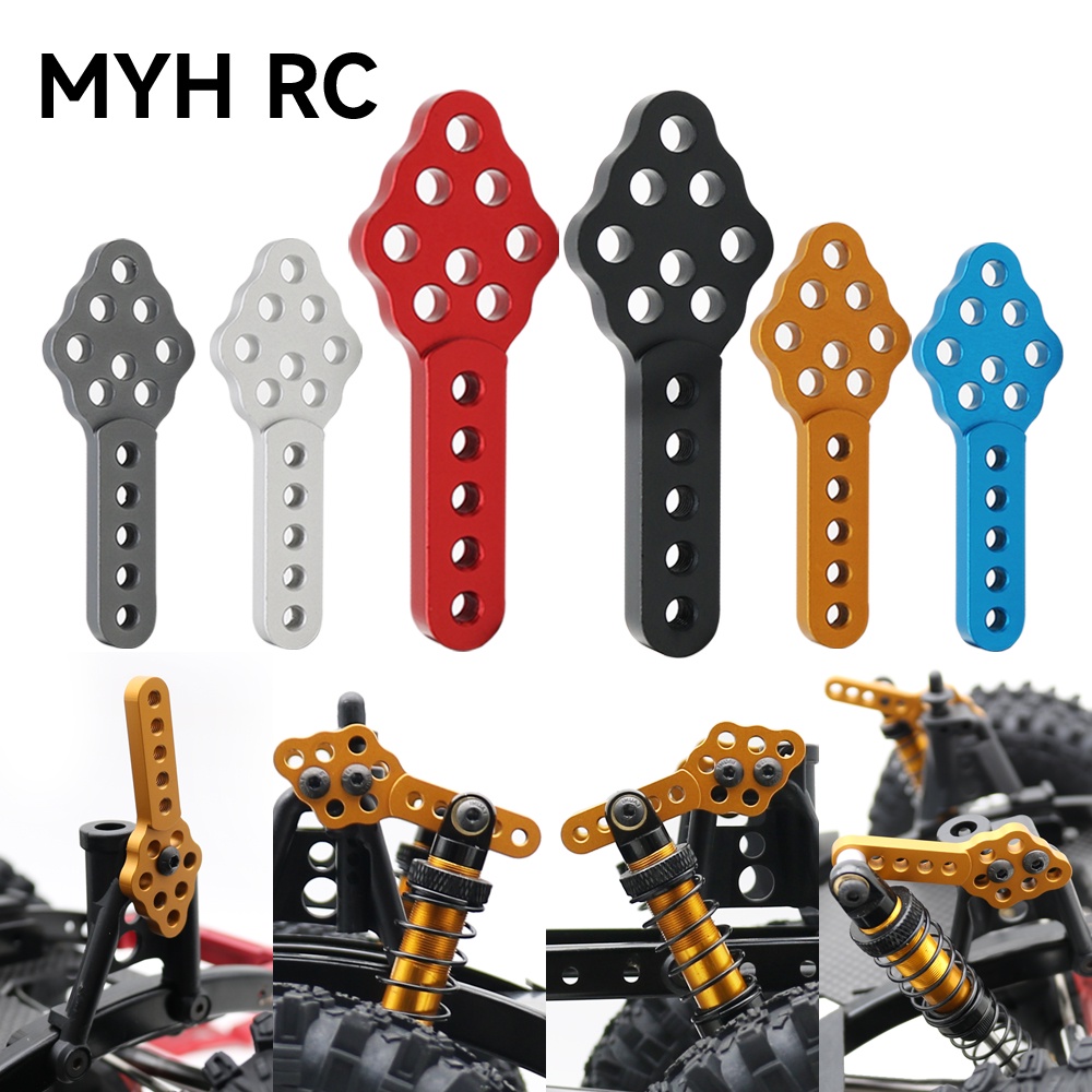 Myhrc 鋁金屬減震器安裝調節高度角度支架適用於 1/10 RC 履帶式軸向 SCX10 90046 90047 D9