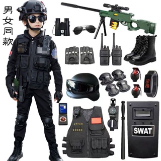 ❀台灣出貨❀兒童長袖特種兵玩具槍套裝戶外CS吃雞裝備全套男童戶外小特警衣服