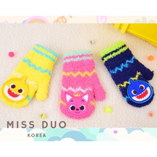 Miss Duo現貨 韓國代購 新款 pink fong 碰碰狐 鯊魚寶寶 保暖 聚酯纖維 兒童 幼童 手套