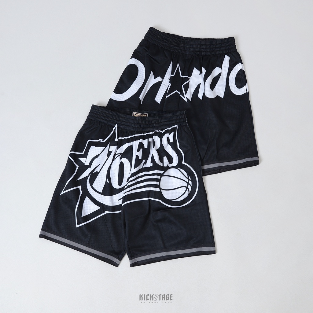 MITCHELL &amp; NESS M&amp;N NBA BIG FACE 3.0 SHORT 黑白 魔術 76人 球褲 籃球褲