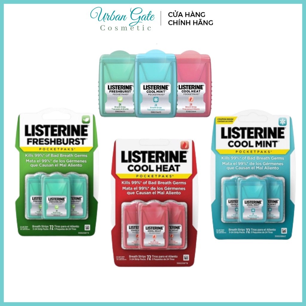 Listerine Cool Mint/清新劑/清涼熱抗菌口腔清新劑(24 件 x 3 盒)口腔清新劑