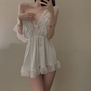 🔆小甜甜日系美衣👙法式ins性感睡衣女夏季薄款小胸純欲風高階感蕾絲吊帶睡裙家居服