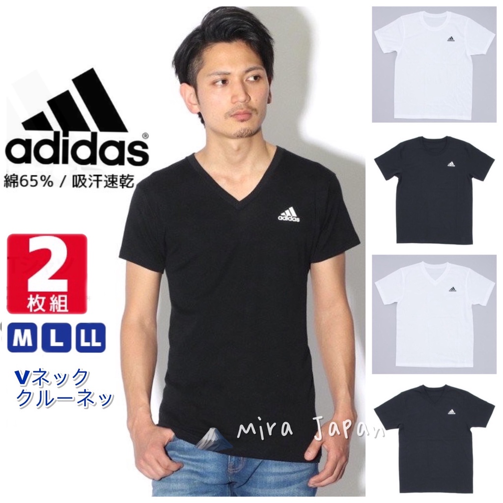 🗻Mira Japan《預購》日本正品2023 Adidas Gunze聯名 短袖 V領 圓領 T恤 一組2件 吸濕排汗
