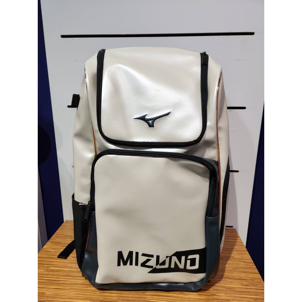 【MIZUNO】裝備袋 後背 多功能 大容量35L 銀白色1FTD261202