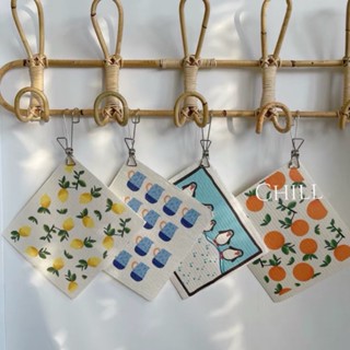 ♡臺灣現貨♡ᴄʜɪʟʟ山丘家居。韓國ins環保木漿棉抹布 擦碗布 吸水方巾 廚房清潔用品 生活用品 居家用品 廚房紙巾