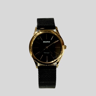 【柏儷鐘錶】MONO 質感文青 簡約黑色錶面 氣質玫金 5003BIP-396