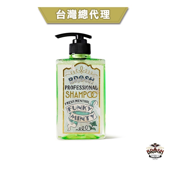 GOODFORIT / 日本BROSH FUNKY MINTY Shampoo海洋薄荷草本洗髮精/400ml