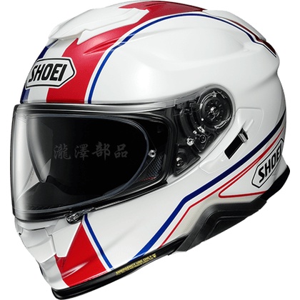 瀧澤部品 日本SHOEI GT-AIR II 2 全罩安全帽 TC-10 PANORAMA 白紅藍 彩繪 加長內墨片