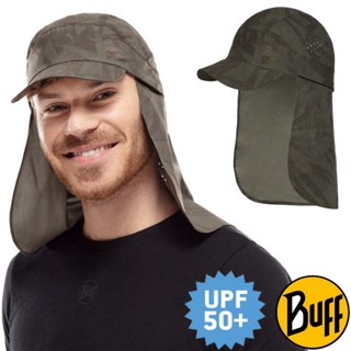 【西班牙 BUFF】可拆式護頸帽.休閒運動兩用防曬帽.遮陽帽.鴨舌帽.棒球帽/隱藏式透氣 叢林墨綠 BF125341