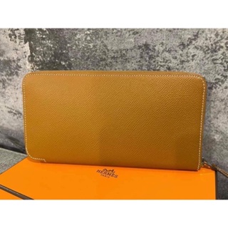 ♥️Hermès Hermes 愛馬仕 silk in wallet 絲巾長夾 Gold金棕色 老虎🐯虎頭