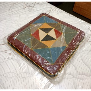 【名佳利傢俱生活館】單片式牛皮坐墊 53x53cm 木椅座墊 沙發坐墊 牛皮椅墊 和室墊 不規則顏色拼花 滿11片免運費