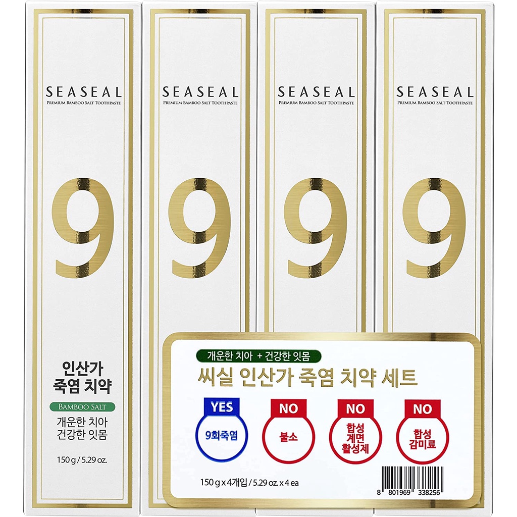 Seaseal 竹鹽牙膏含韓國 1 號竹鹽,防止牙齦炎症、蛀牙和 齒 / 5.29 盎司 / 150 克