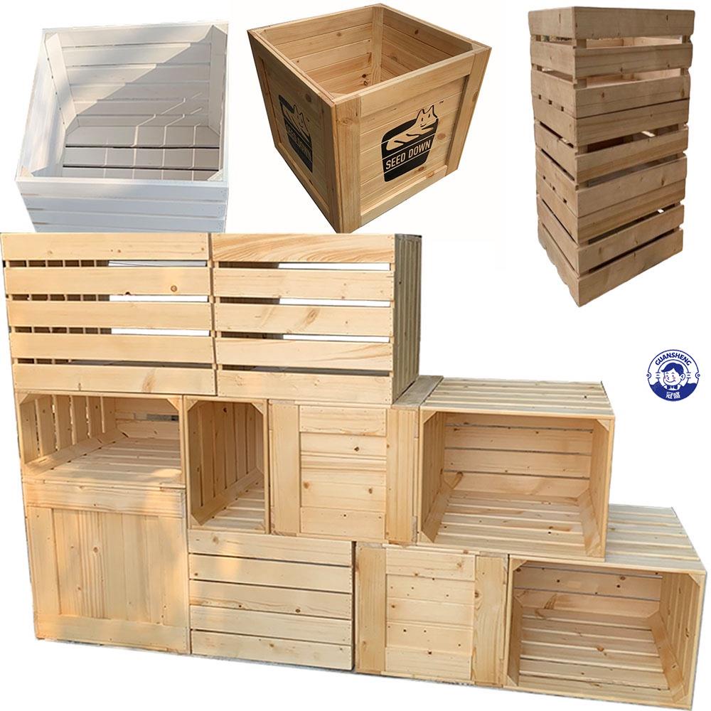 ❣復古木箱❣ 復古 木箱儲物木筐實木 收納箱 木條箱收納超市水果陳列木花箱 木盒子