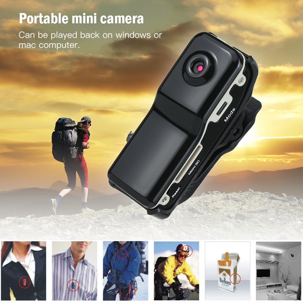 便攜式數字視頻錄像機迷你監視器 DV 微型袖珍攝像機完美的室內攝像機,適用於家庭和辦公室黑色