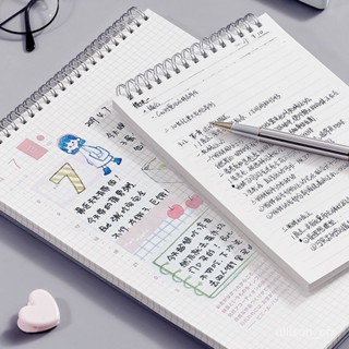 【優選精品】A5上翻綫圈本筆記本簡約大學生考研文具網格本豎翻記事本A4橫綫本ins日韓風 ZVAJ