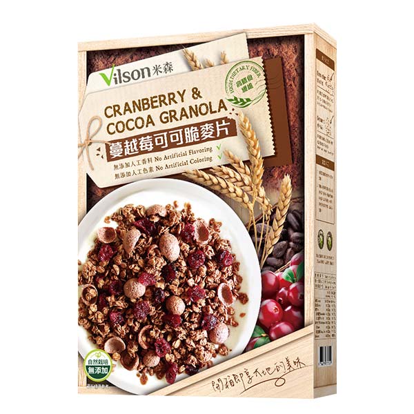 【米森 vilson】蔓越莓可可脆麥片 (350g/盒)