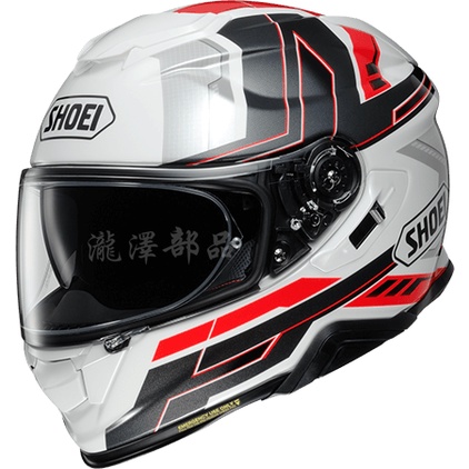 瀧澤部品 日本SHOEI GT-AIR II 2 全罩安全帽 TC-6 APERTURE 白銀紅 彩繪 加長內墨片 通勤