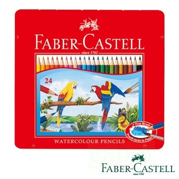 Faber-Castell 紅色系水性色鉛筆24色(精緻鐵盒) 輝柏 也有水性  限量促銷