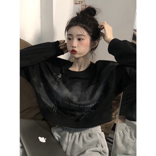 【隨心所欲】秋季休閒短款圓領長袖上衣