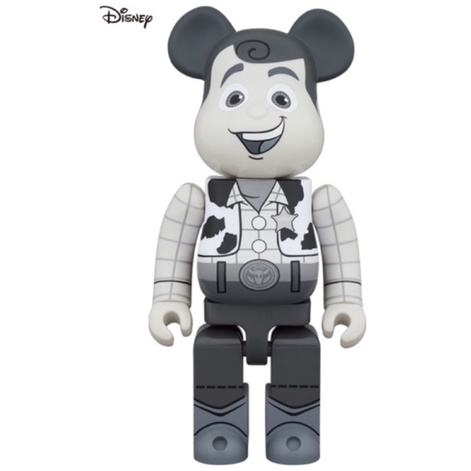 (179巷玩具) "現貨" 潮玩 BE@RBRICK 庫柏力克熊 胡迪 WOODY 黑白版 B&amp;W Ver. 1000%