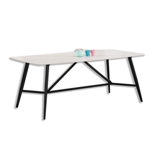 Boden-聖巴6尺工業風白色岩板餐桌/工作桌/長桌/會議桌