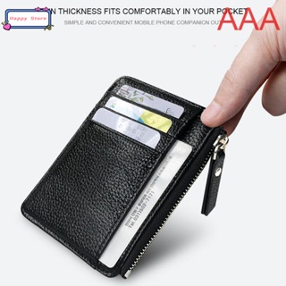 Image of thu nhỏ Men Wallet Solid Color Textured PU Zipper Card Holder Mini C #0