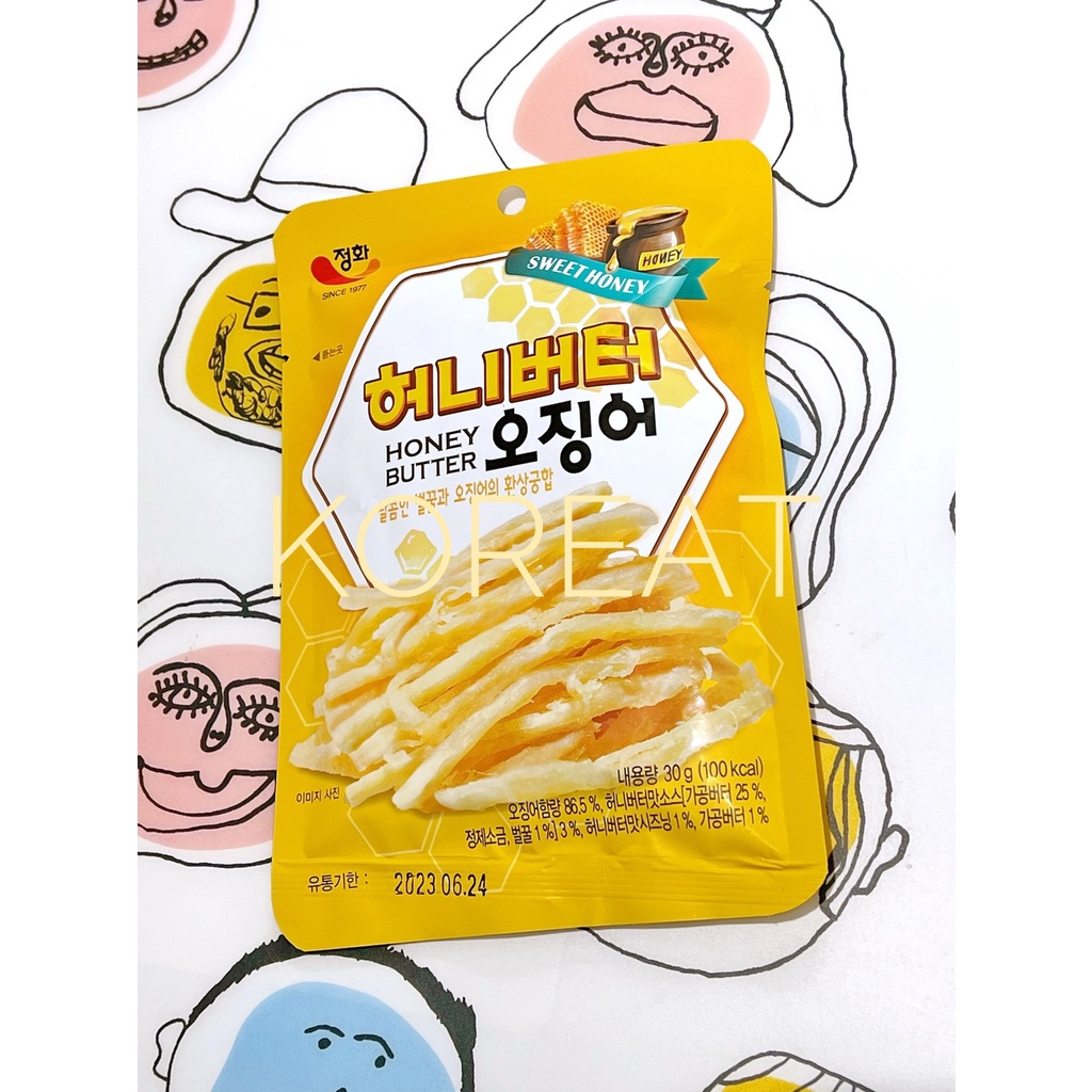 韓國 JEONGHWA 蜂蜜奶油魷魚絲30g