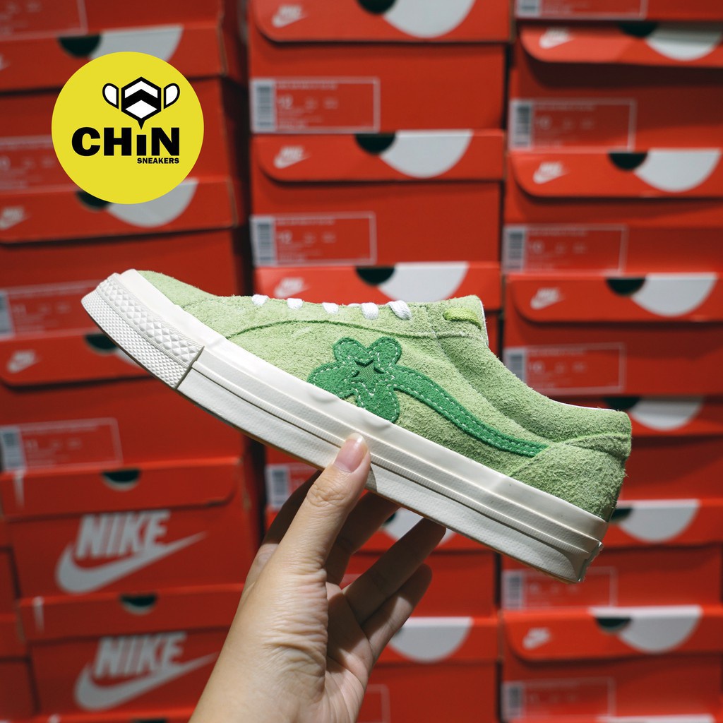 特價實拍 CONVERSE x GOLF LE FLEUR ONE STAR 綠色 麂皮 小花 聯名 限量 現貨