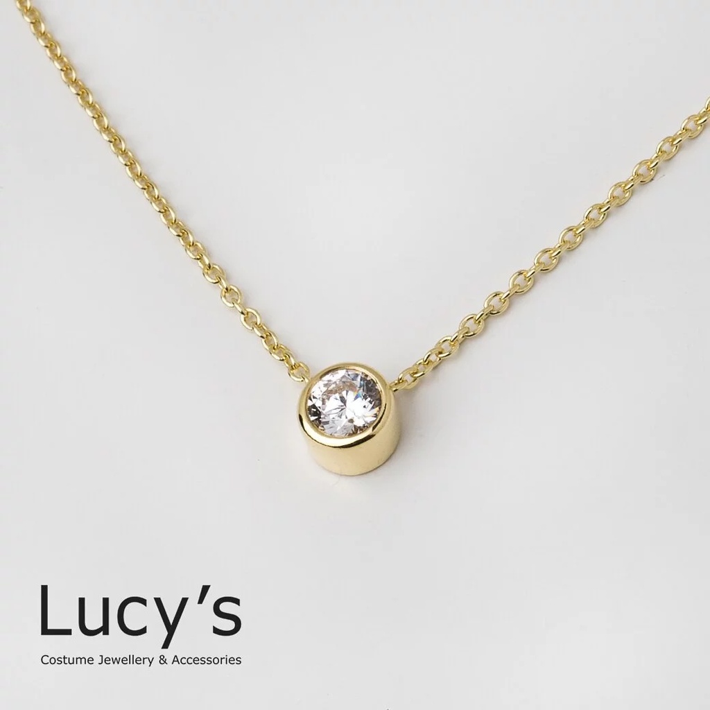 Lucy's 925純銀 金貴單鑽 項鍊 (65461)