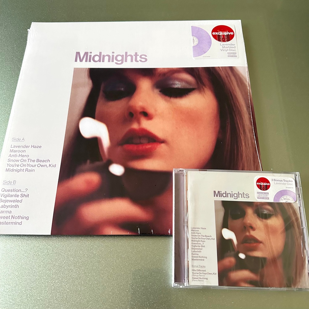 Taylor Swift 泰勒絲 - Midnights 專輯限定黑膠/薰衣草紫彩膠 + 3首加值曲 CD